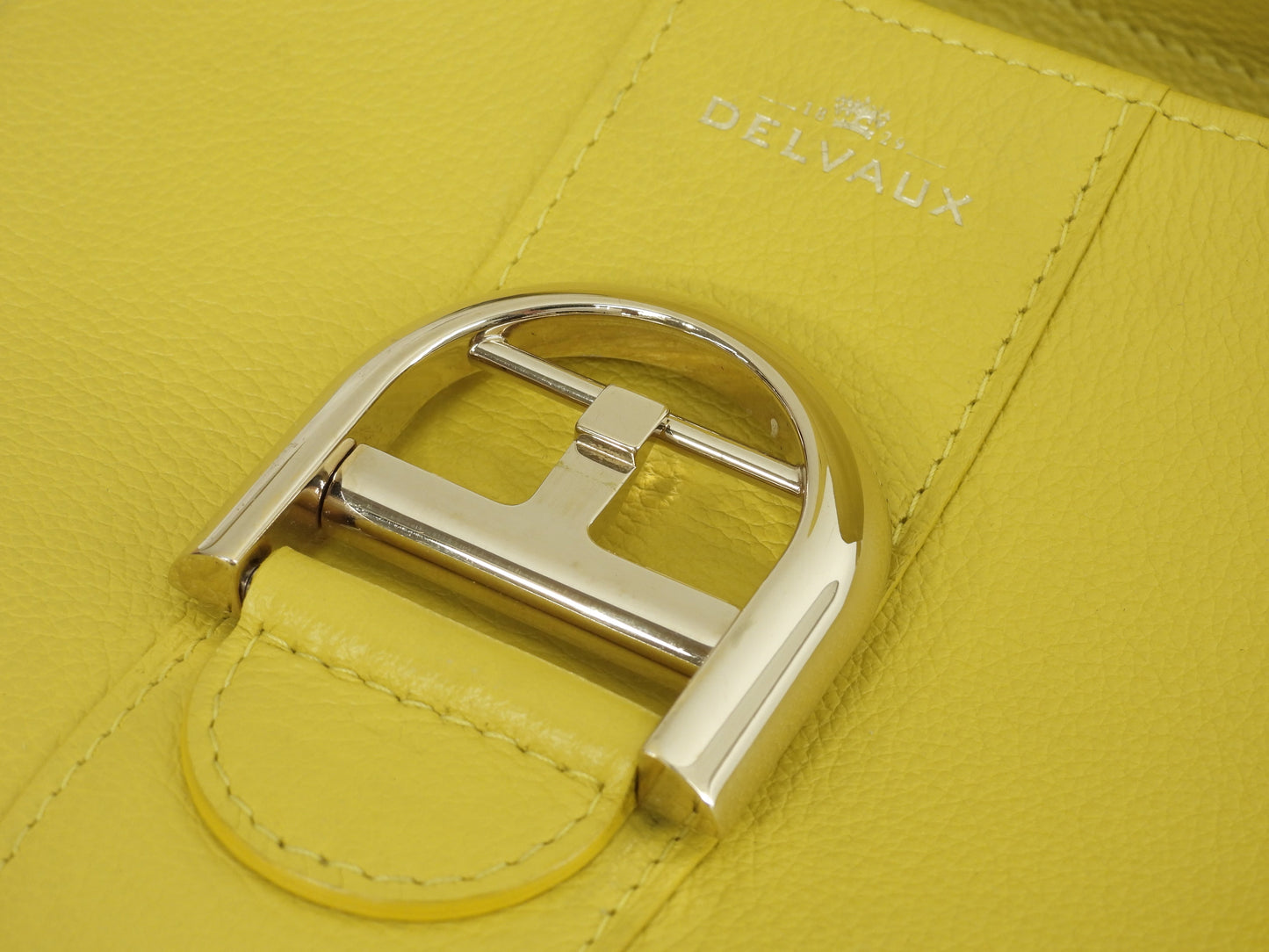 Delvaux Brillant Mini, pelle stampata, giallo, borsa a mano, pochette, borsa a tracolla@A04H