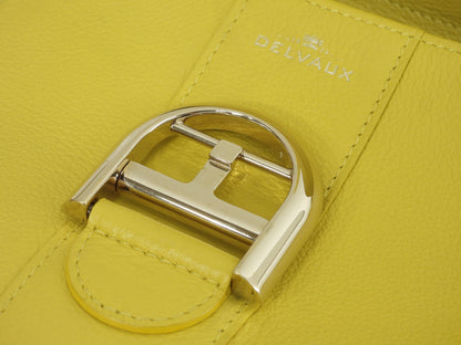 Delvaux Brillant Mini, pelle stampata, giallo, borsa a mano, pochette, borsa a tracolla@A04H