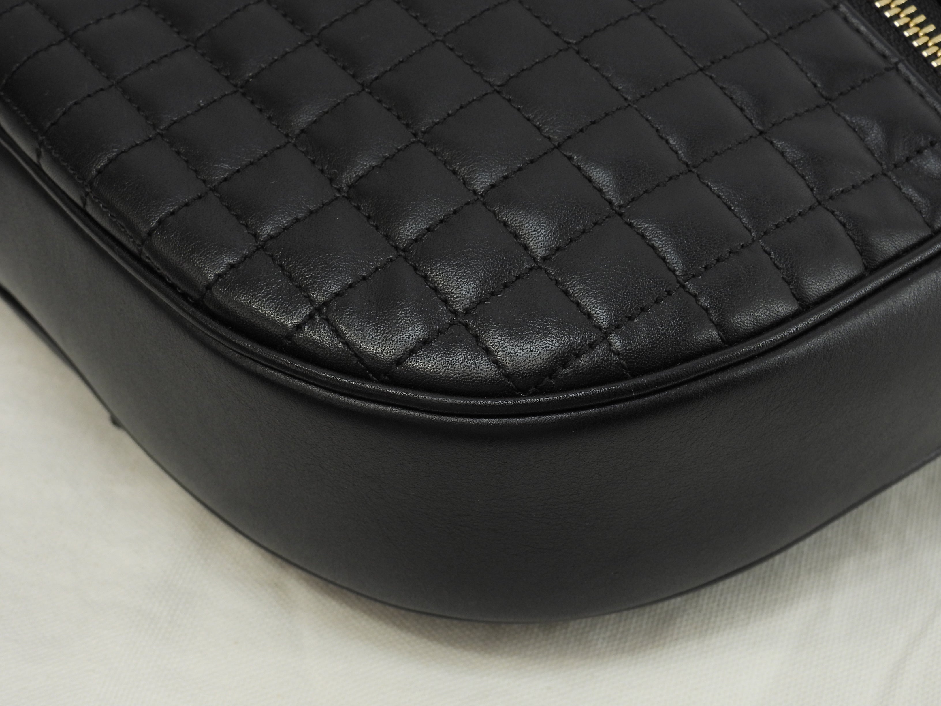 Celine Pochette C Charm in pelle trapuntata nera, borsa a tracolla, come nuova @S-AN-4188