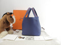 Hermès Picotin Lock PM Tressage Epsom Blu Borsa a mano Ottime condizioni@C 4