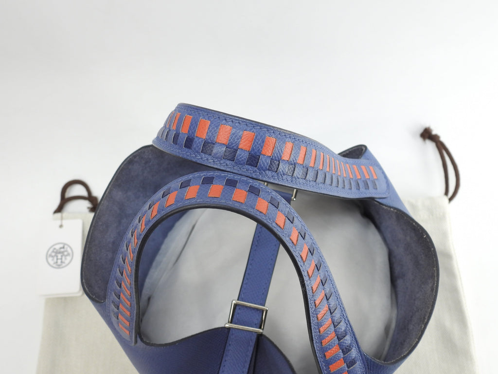 Hermès Picotin Lock PM Tressage Epsom Blu Borsa a mano Ottime condizioni@C 4