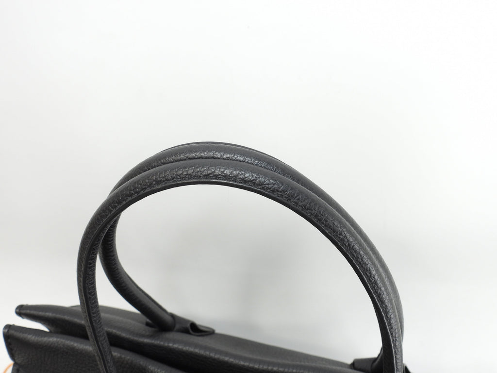 Tods borsa tote media in pelle stampata nera, borsa a tracolla e a mano, come nuova@ 96