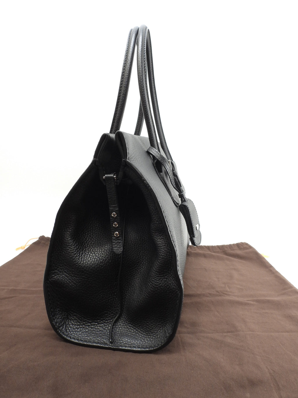 Tods borsa tote media in pelle stampata nera, borsa a tracolla e a mano, come nuova@ 96