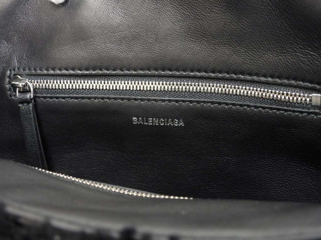 Borsa a mano Balenciaga Everyday tote in pelle di montone, bianca e nera, con tracolla, come nuova @ 30