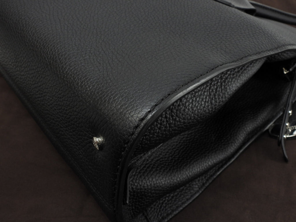 Tods borsa tote media in pelle stampata nera, borsa a tracolla e a mano, come nuova@ 96
