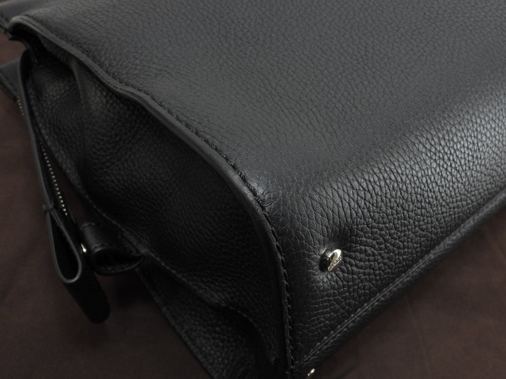 Tods borsa tote media in pelle stampata nera, borsa a tracolla e a mano, come nuova@ 96