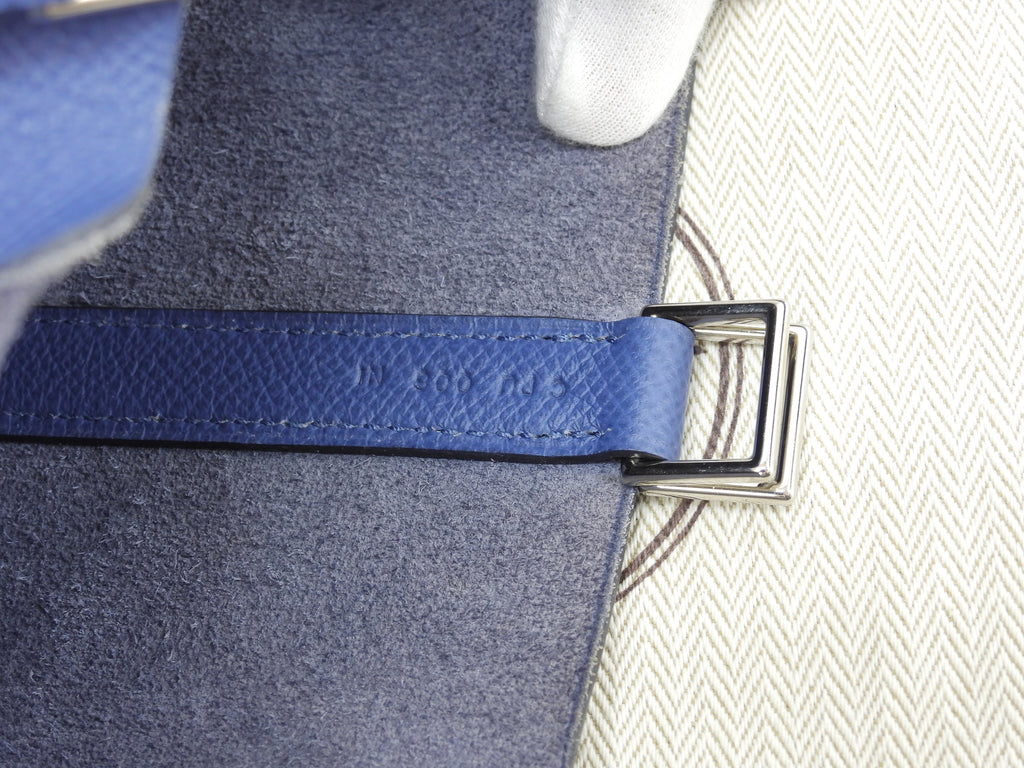 Hermès Picotin Lock PM Tressage Epsom Blu Borsa a mano Ottime condizioni@C 4