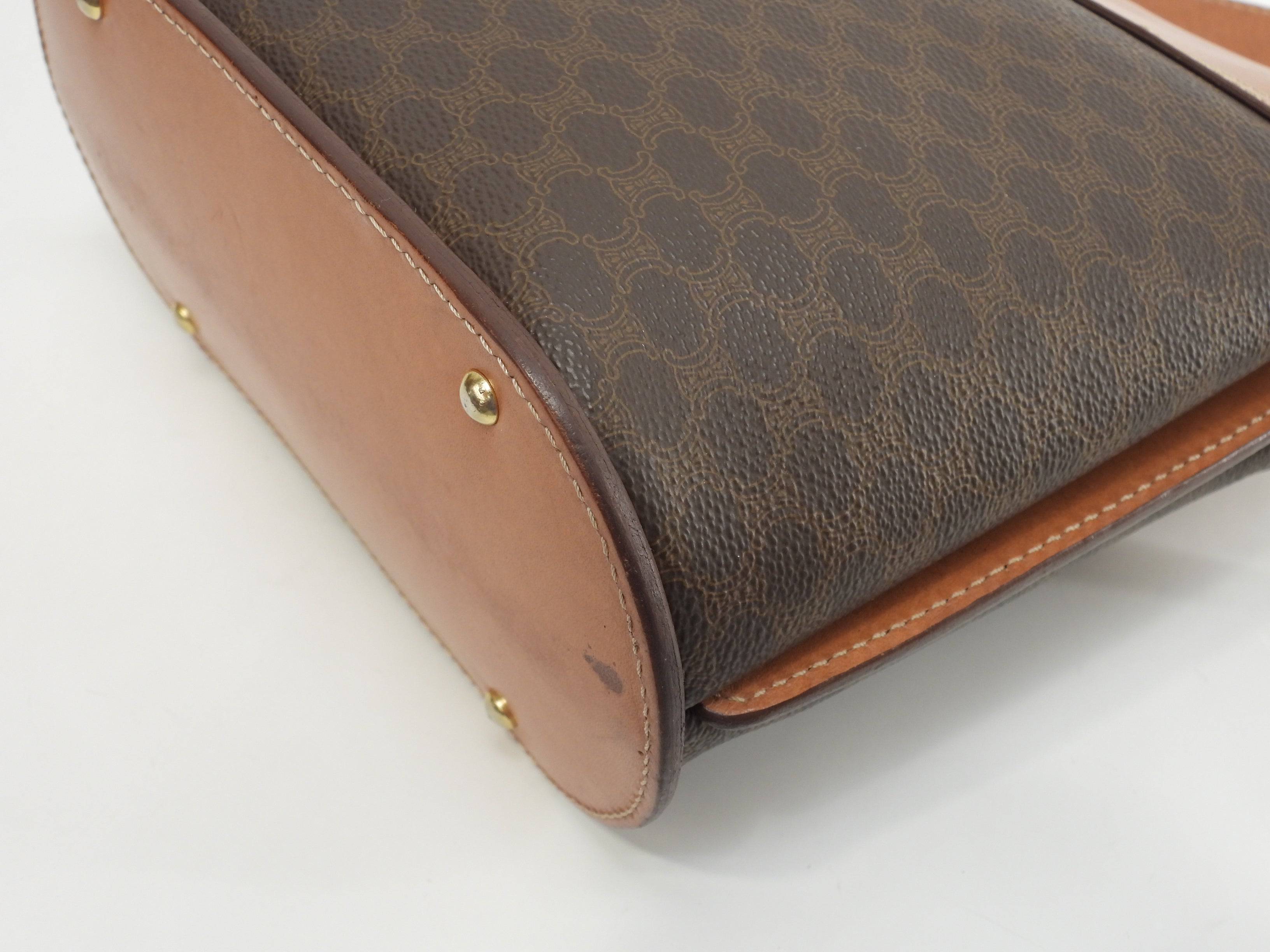 Celine Pochette, pelle sul lembo, Macadam marrone, borsa a tracolla, Trionfo@M91*