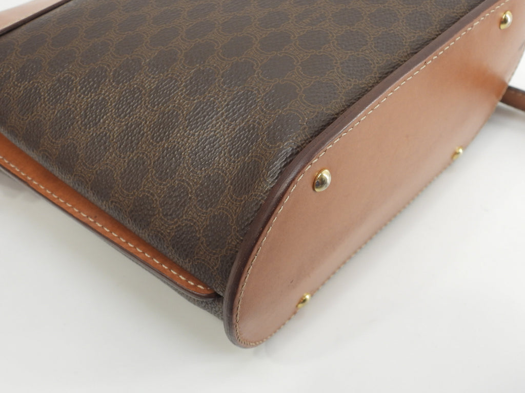 Celine Pochette, pelle sul lembo, Macadam marrone, borsa a tracolla, Trionfo@M91*