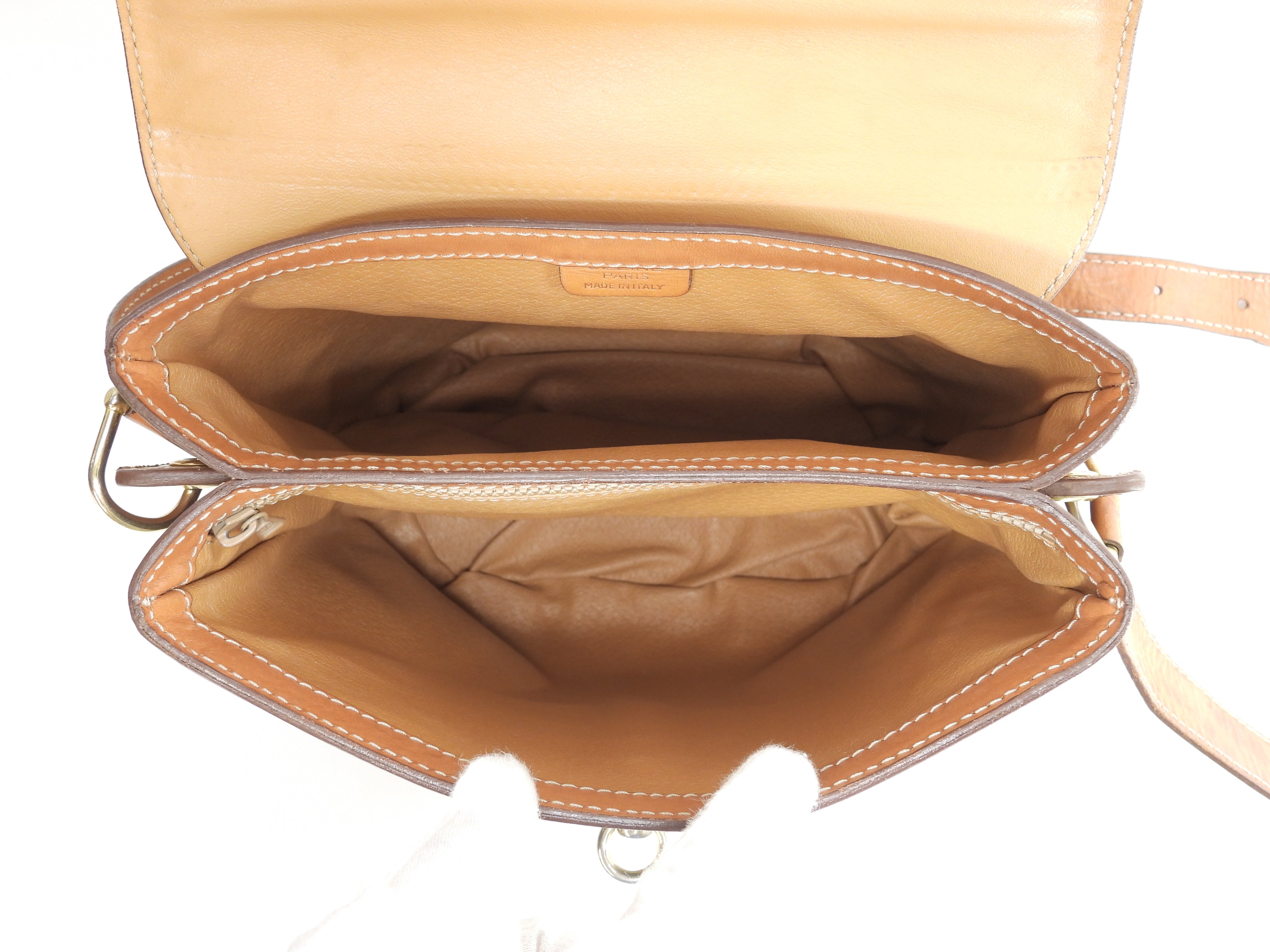 Celine Pochette, pelle sul lembo, Macadam marrone, borsa a tracolla, Trionfo@M91*