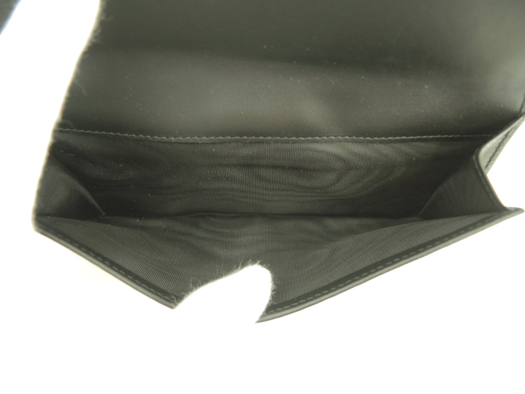 Salvatore Ferragamo Portafoglio lungo a due bottoni in cotone/pelle nera, come nuovo @JV-228249