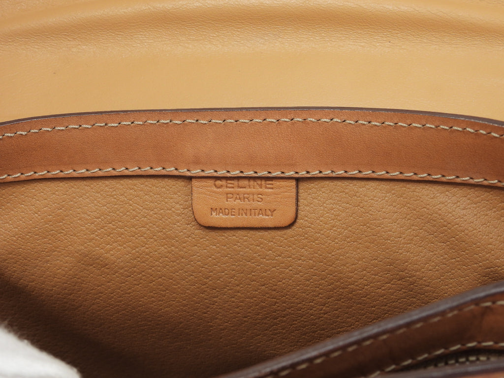 Celine Pochette, pelle sul lembo, Macadam marrone, borsa a tracolla, Trionfo@M91*