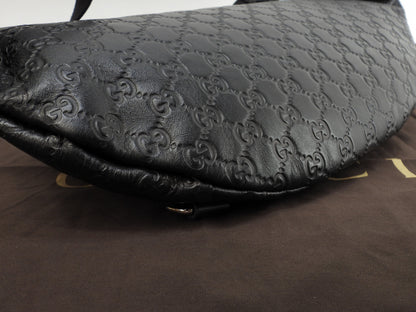 Gucci marsupio grande GG in pelle Guccissima nera, borsa a tracolla/marsupio, condizioni eccellenti @ 21