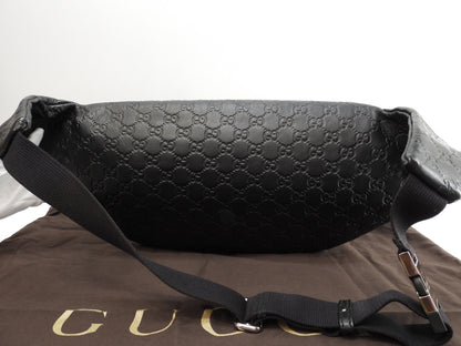 Gucci marsupio grande GG in pelle Guccissima nera, borsa a tracolla/marsupio, condizioni eccellenti @ 21