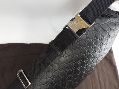 Gucci marsupio grande GG in pelle Guccissima nera, borsa a tracolla/marsupio, condizioni eccellenti @ 21