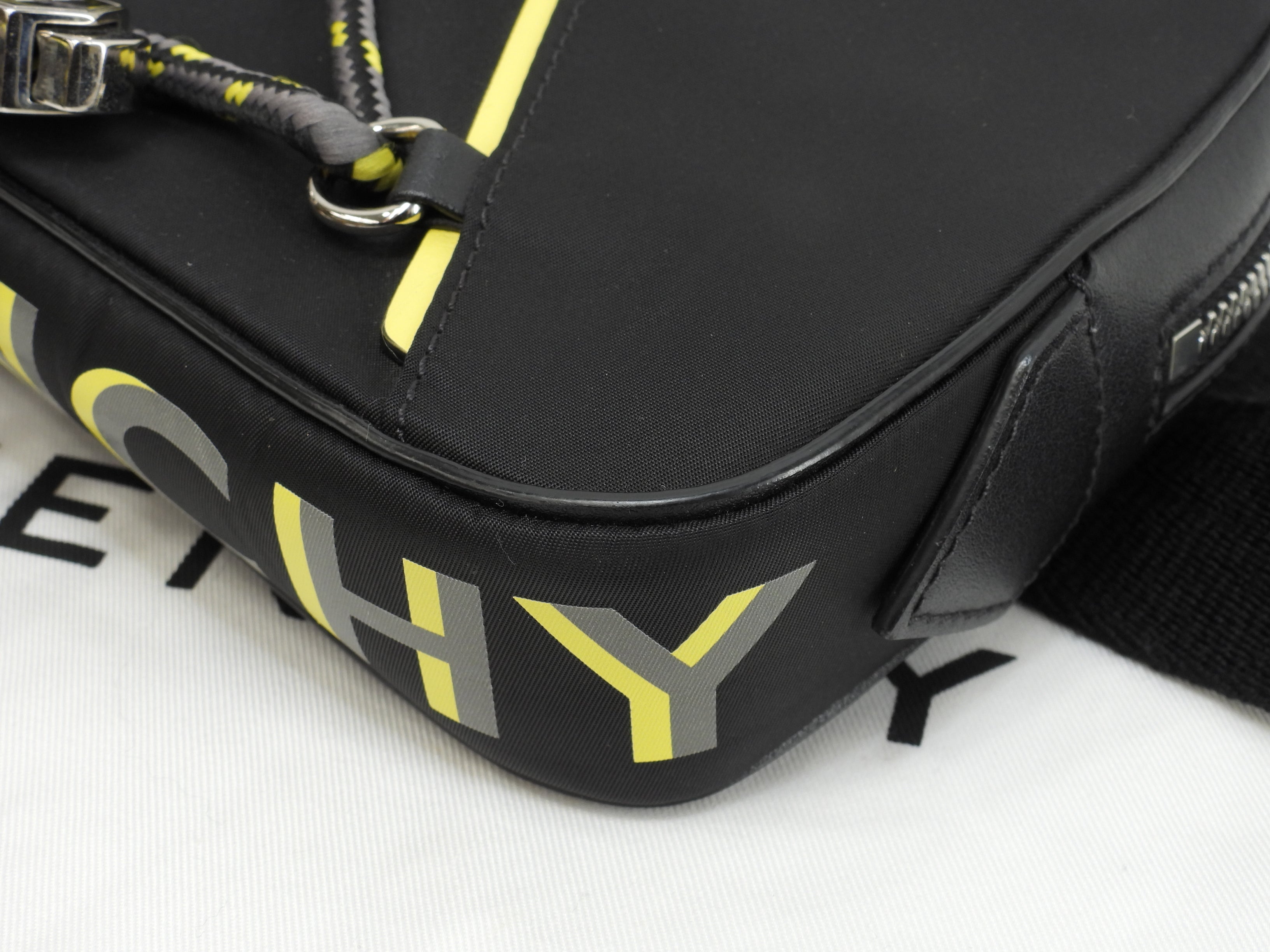 GIVENCHY marsupio in nylon/pelle nero e giallo, borsa a tracolla, cintura, borsa in vita, come nuova @MPC0219