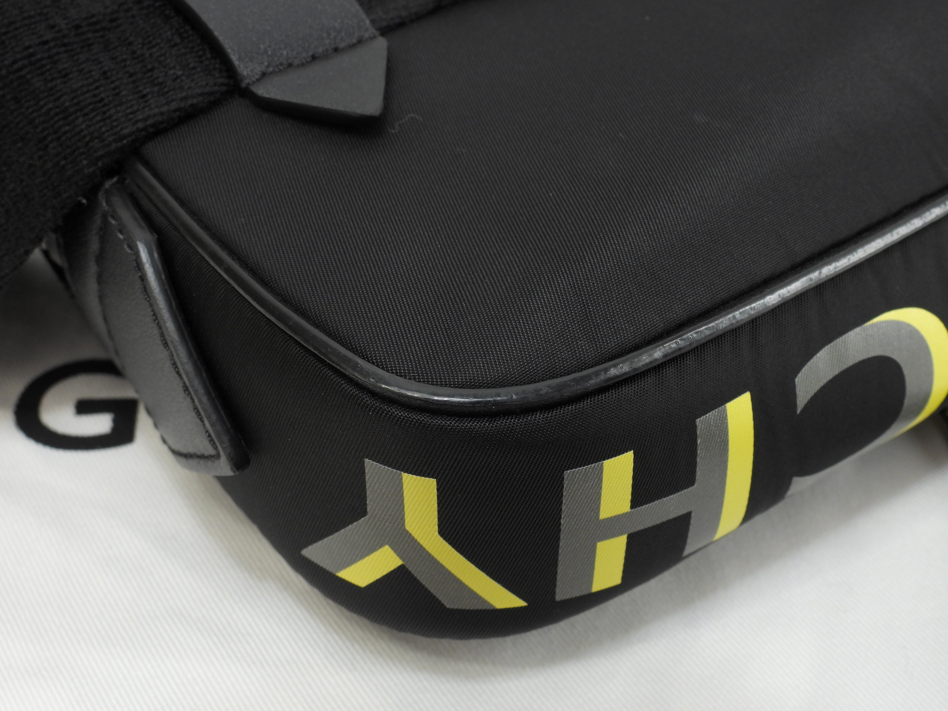 GIVENCHY marsupio in nylon/pelle nero e giallo, borsa a tracolla, cintura, borsa in vita, come nuova @MPC0219