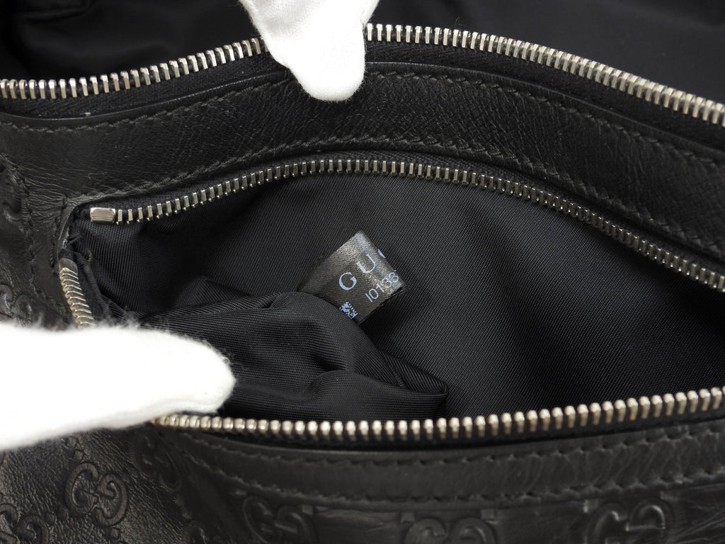 Gucci marsupio grande GG in pelle Guccissima nera, borsa a tracolla/marsupio, condizioni eccellenti @ 21
