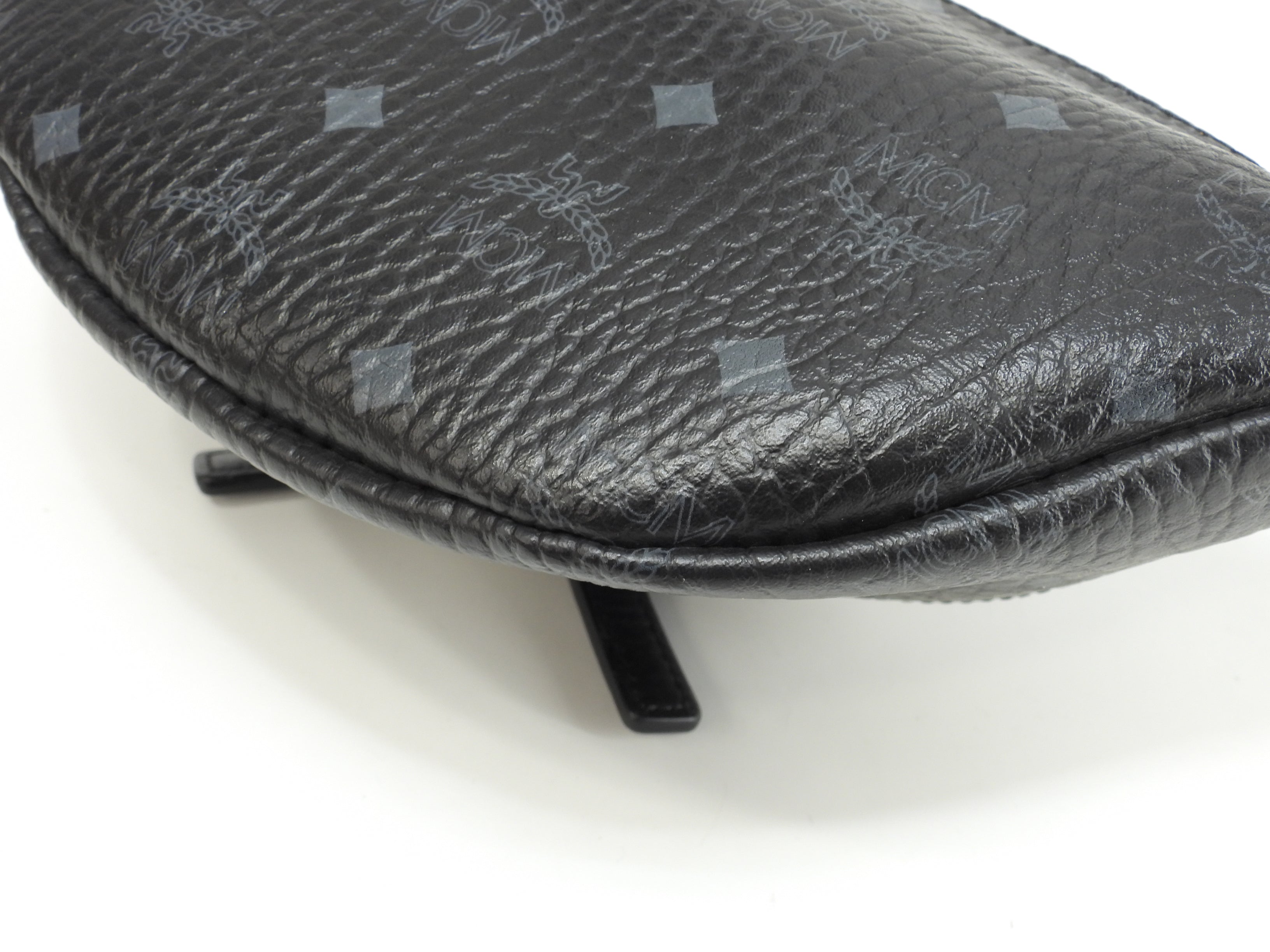 MCM ベルトバッグ PVC革 シグネチャ黒 クロスボディバッグ バムバッグ 美品@ 2