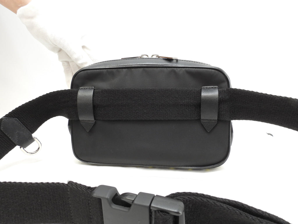 GIVENCHY marsupio in nylon/pelle nero e giallo, borsa a tracolla, cintura, borsa in vita, come nuova @MPC0219