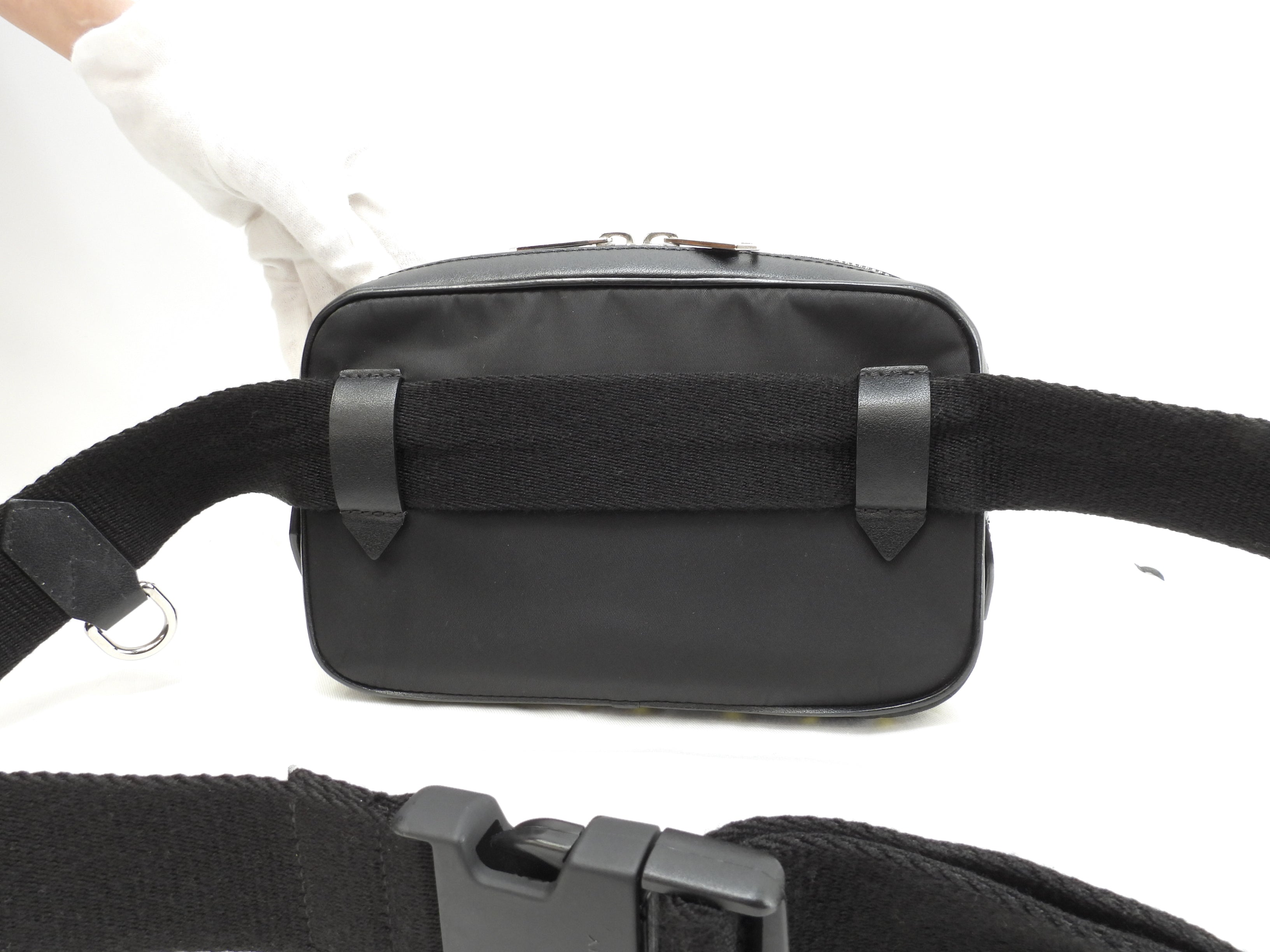 GIVENCHY marsupio in nylon/pelle nero e giallo, borsa a tracolla, cintura, borsa in vita, come nuova @MPC0219