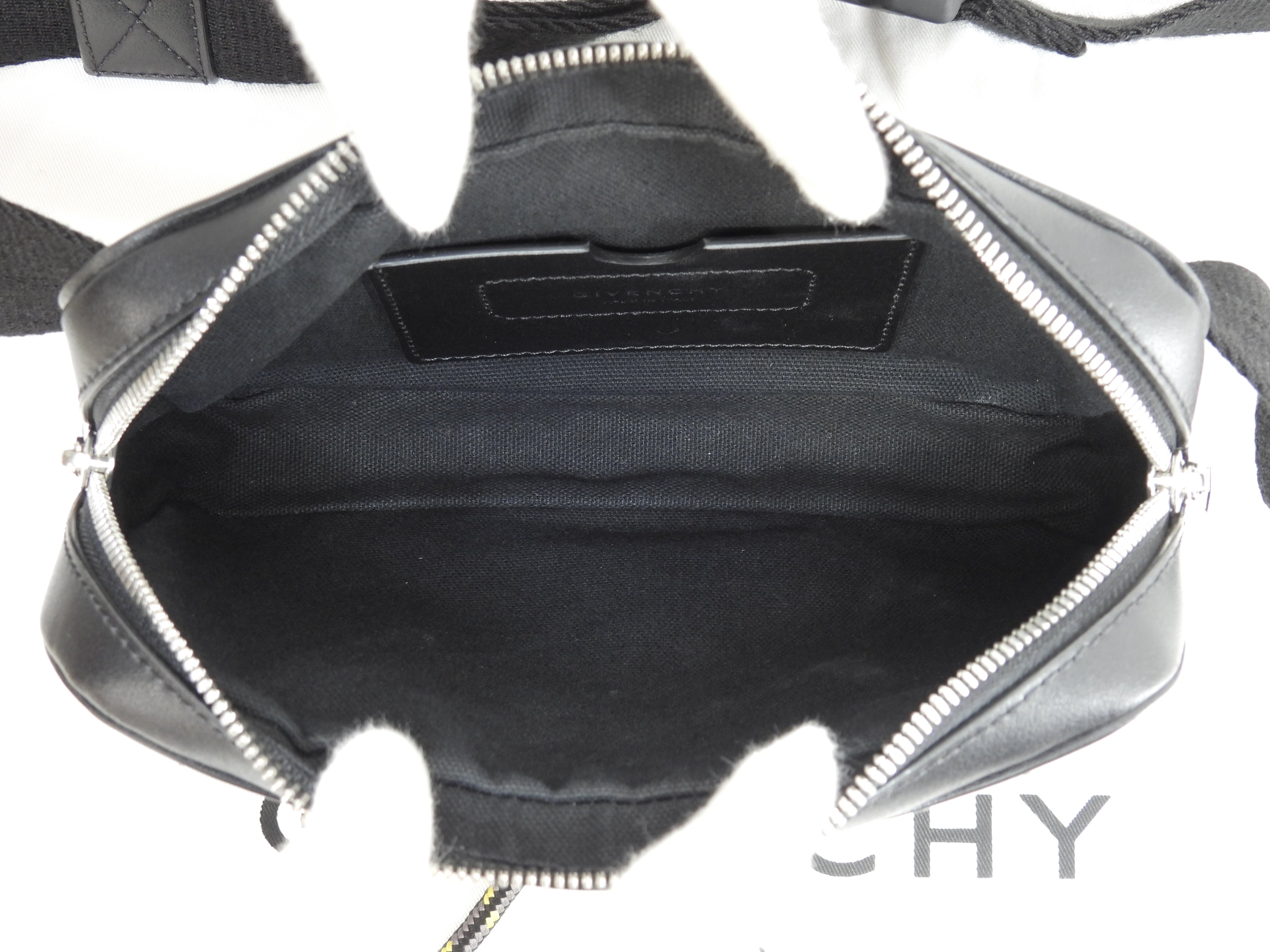 GIVENCHY marsupio in nylon/pelle nero e giallo, borsa a tracolla, cintura, borsa in vita, come nuova @MPC0219
