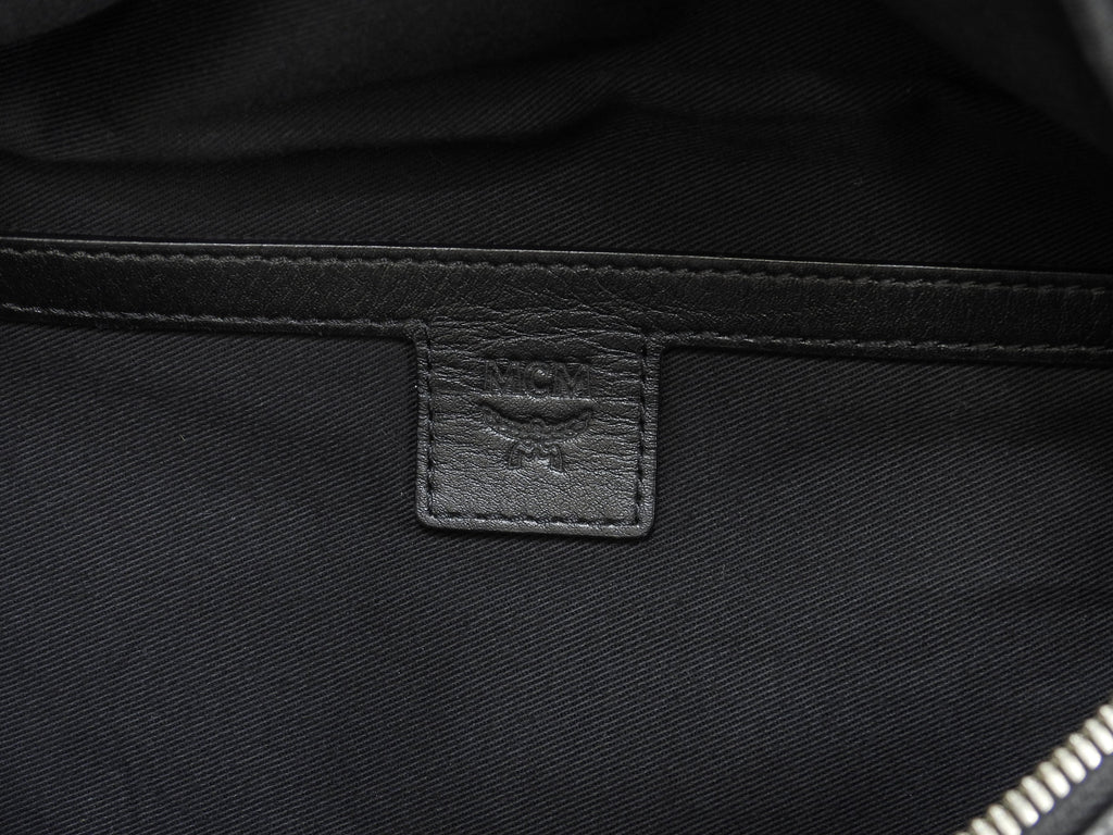 MCM ベルトバッグ PVC革 シグネチャ黒 クロスボディバッグ バムバッグ 美品@ 2