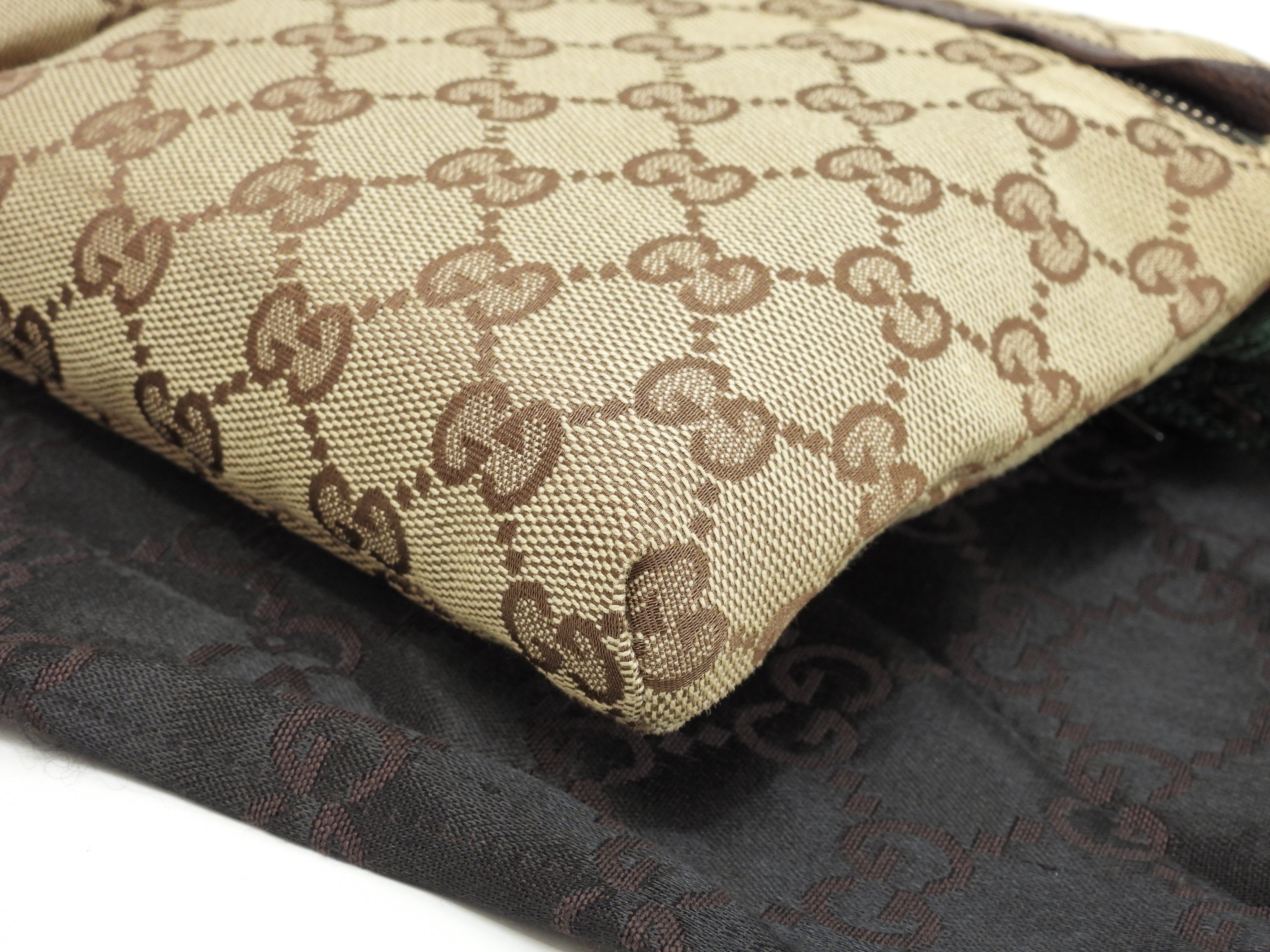 Gucci Marsupio GG Supreme cotone pelle marrone cintura marsupio@ 5