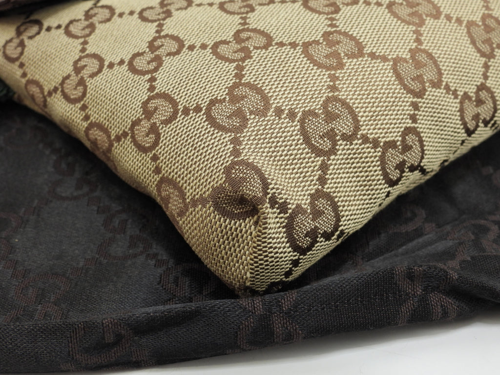 Gucci Marsupio GG Supreme cotone pelle marrone cintura marsupio@ 5