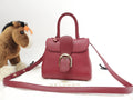 Borsa a mano Delvaux Brillant Mini in pelle stampata rossa, pochette, borsa a tracolla@IO3H