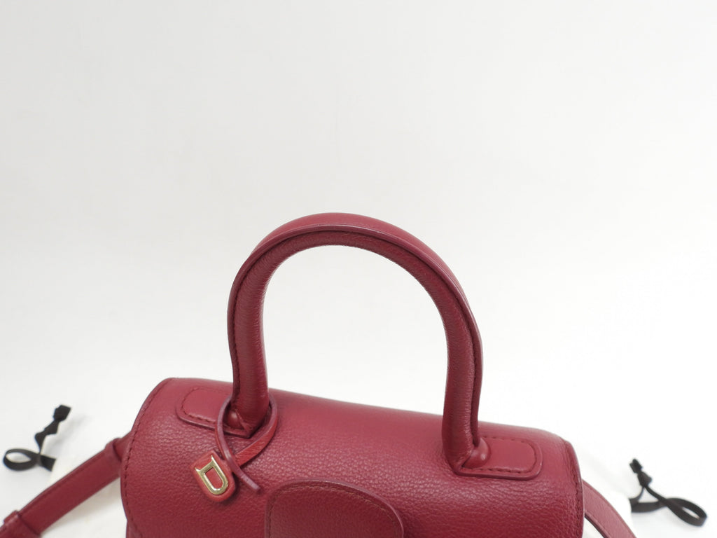 Borsa a mano Delvaux Brillant Mini in pelle stampata rossa, pochette, borsa a tracolla@IO3H