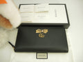 Gucci Portafoglio Zip Around GG Marmont Pelle Nera Portafoglio Lungo Fiocco Nuovo@5