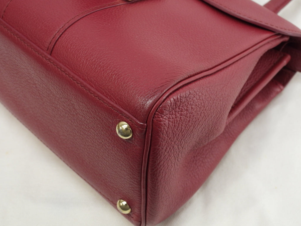 Borsa a mano Delvaux Brillant Mini in pelle stampata rossa, pochette, borsa a tracolla@IO3H