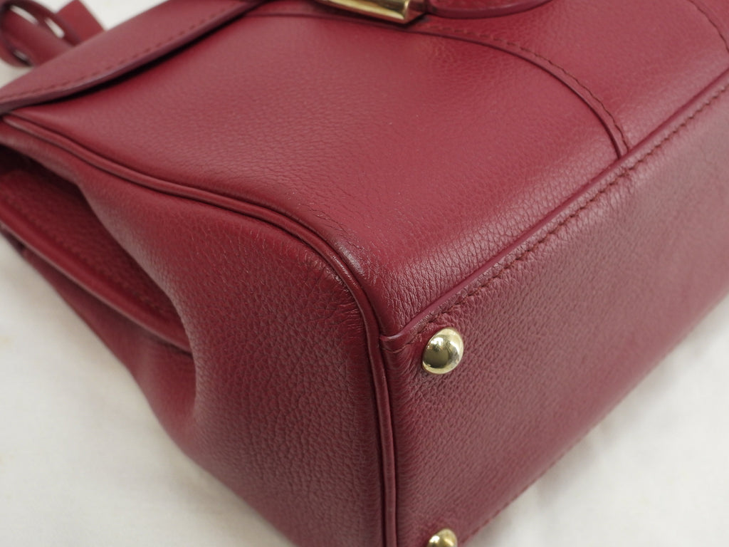 Borsa a mano Delvaux Brillant Mini in pelle stampata rossa, pochette, borsa a tracolla@IO3H