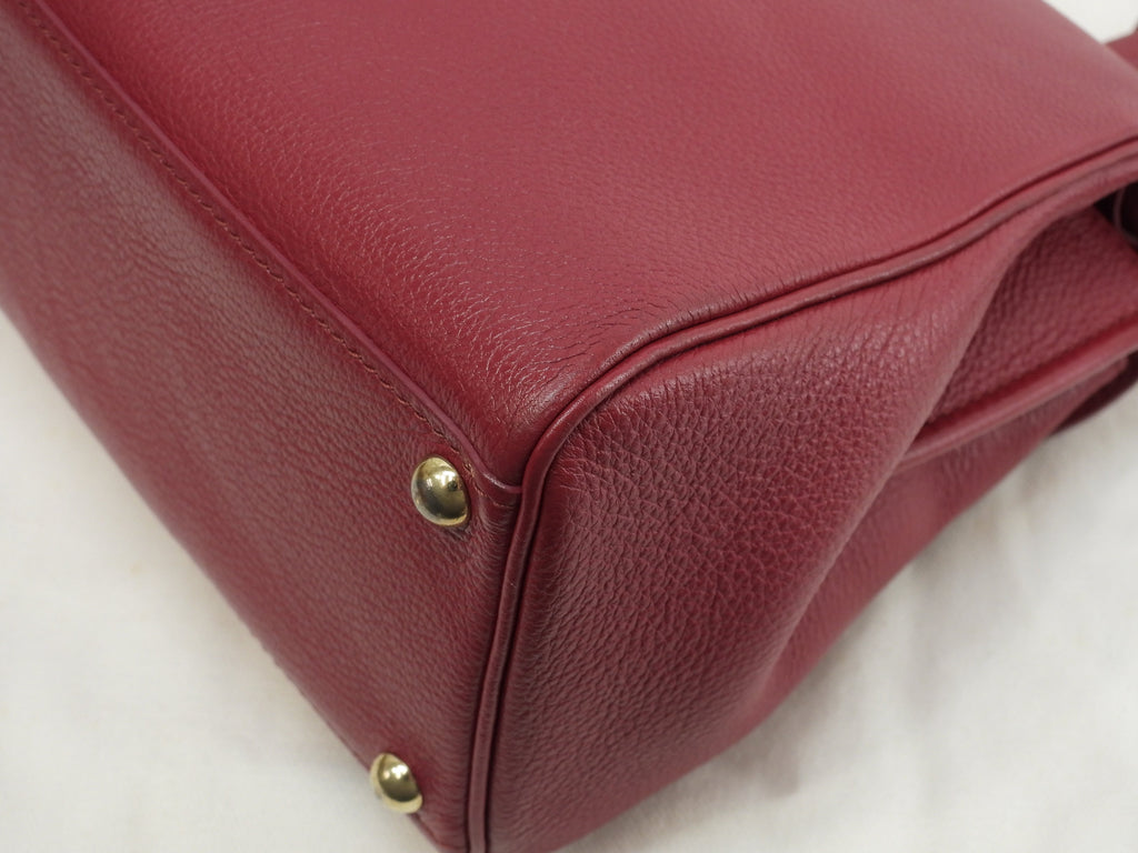 Borsa a mano Delvaux Brillant Mini in pelle stampata rossa, pochette, borsa a tracolla@IO3H