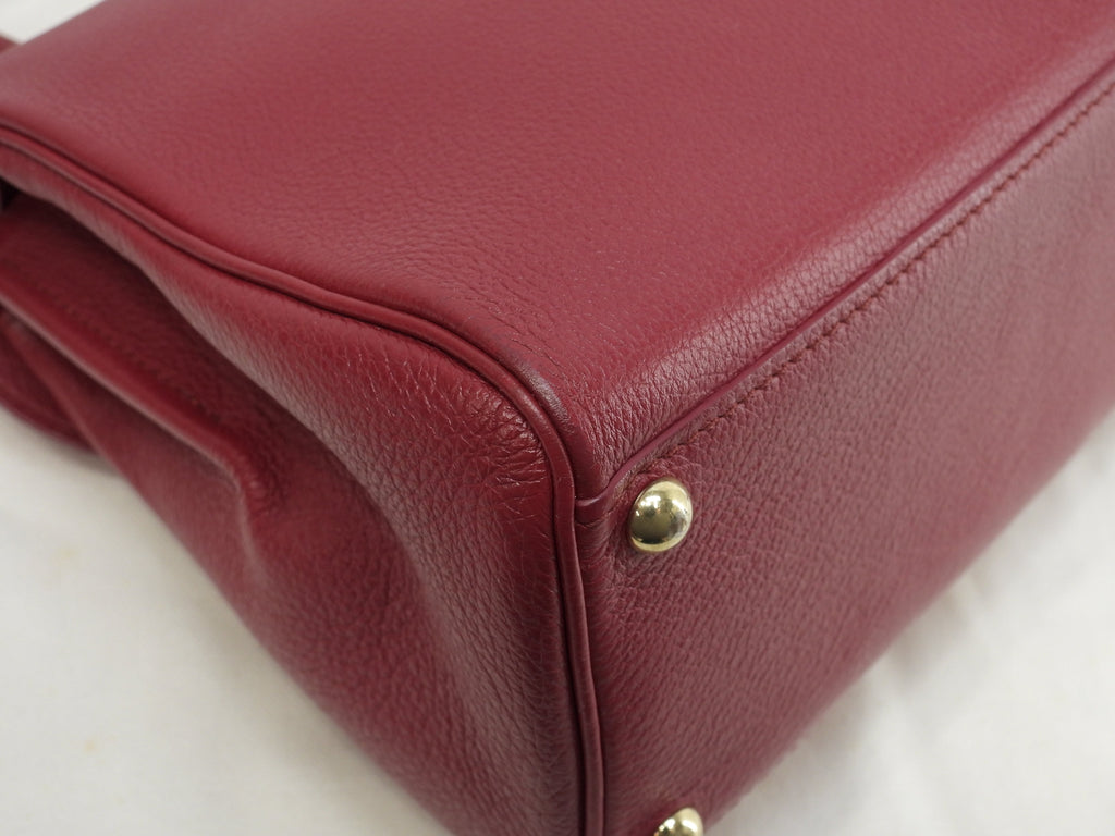 Borsa a mano Delvaux Brillant Mini in pelle stampata rossa, pochette, borsa a tracolla@IO3H