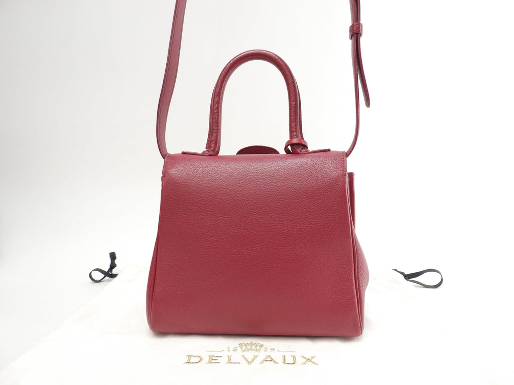 Borsa a mano Delvaux Brillant Mini in pelle stampata rossa, pochette, borsa a tracolla@IO3H