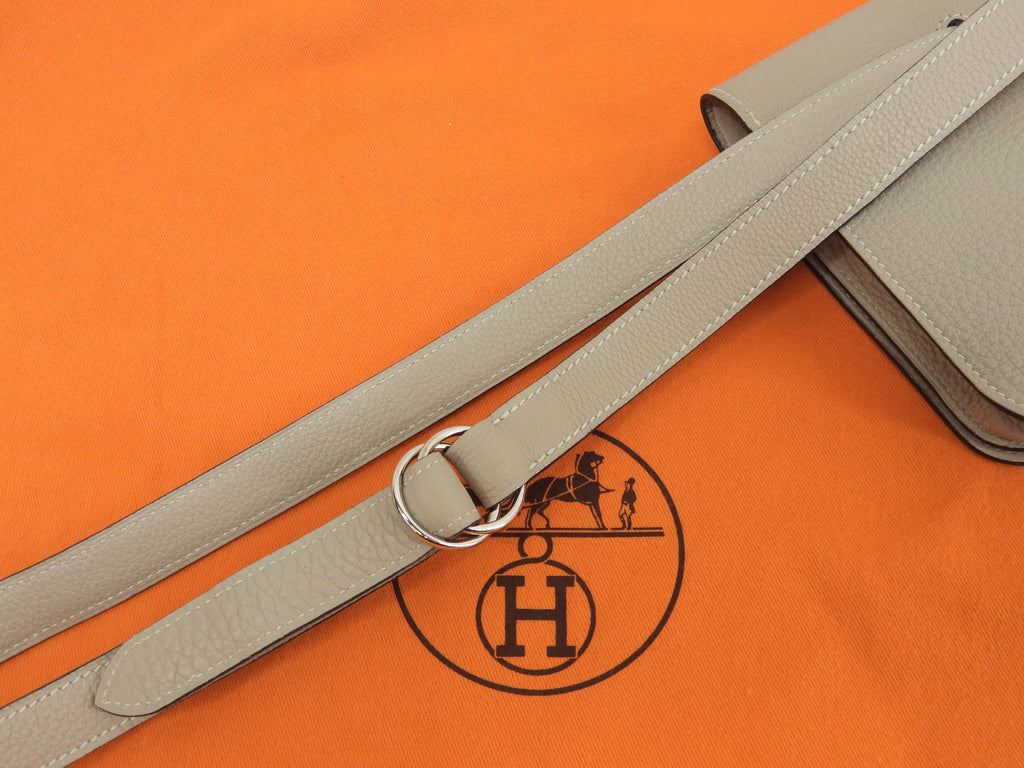 Hermès Dogon marsupio in pelle Taurillon Clémence color Tortora con cintura@□F