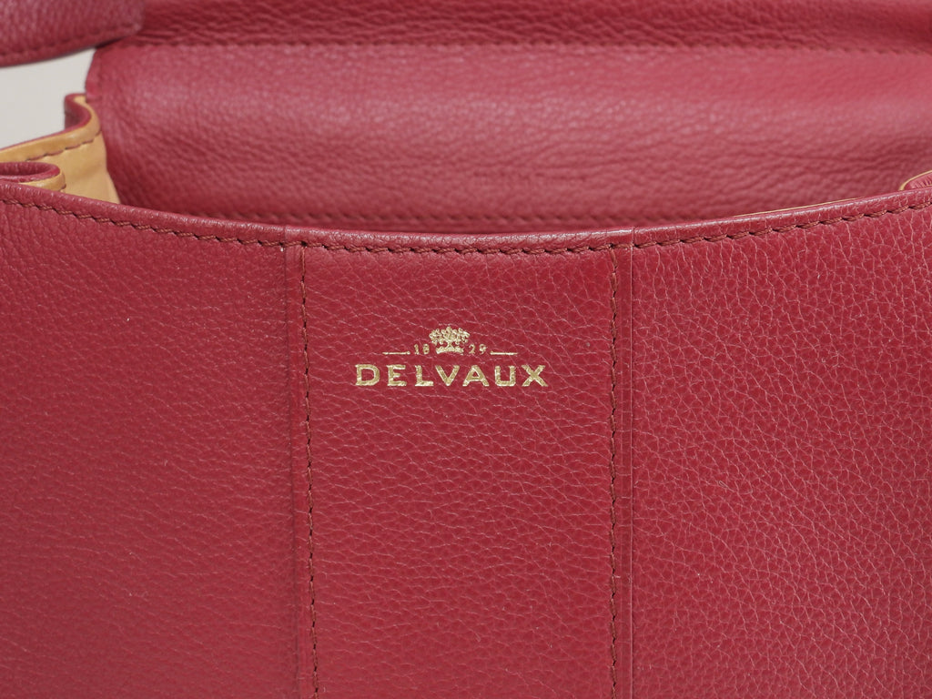Borsa a mano Delvaux Brillant Mini in pelle stampata rossa, pochette, borsa a tracolla@IO3H