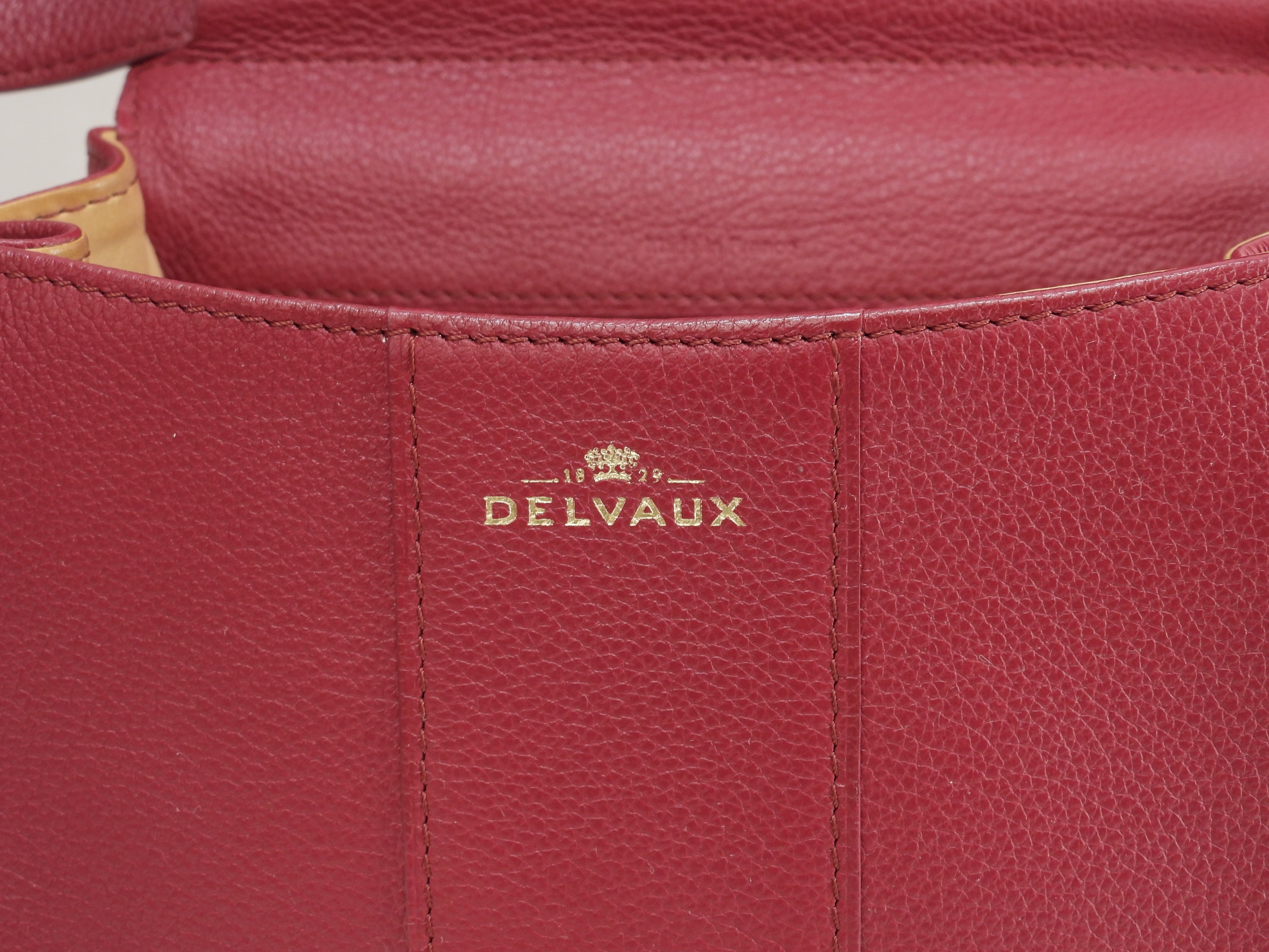 Borsa a mano Delvaux Brillant Mini in pelle stampata rossa, pochette, borsa a tracolla@IO3H