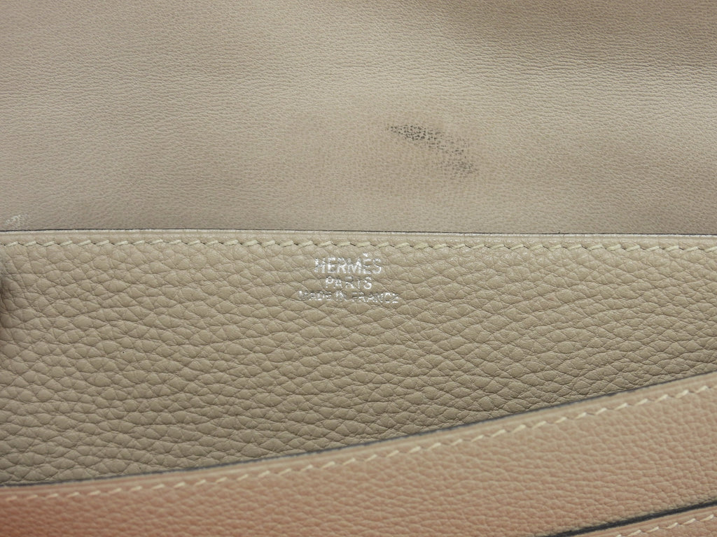 Hermès Dogon marsupio in pelle Taurillon Clémence color Tortora con cintura@□F