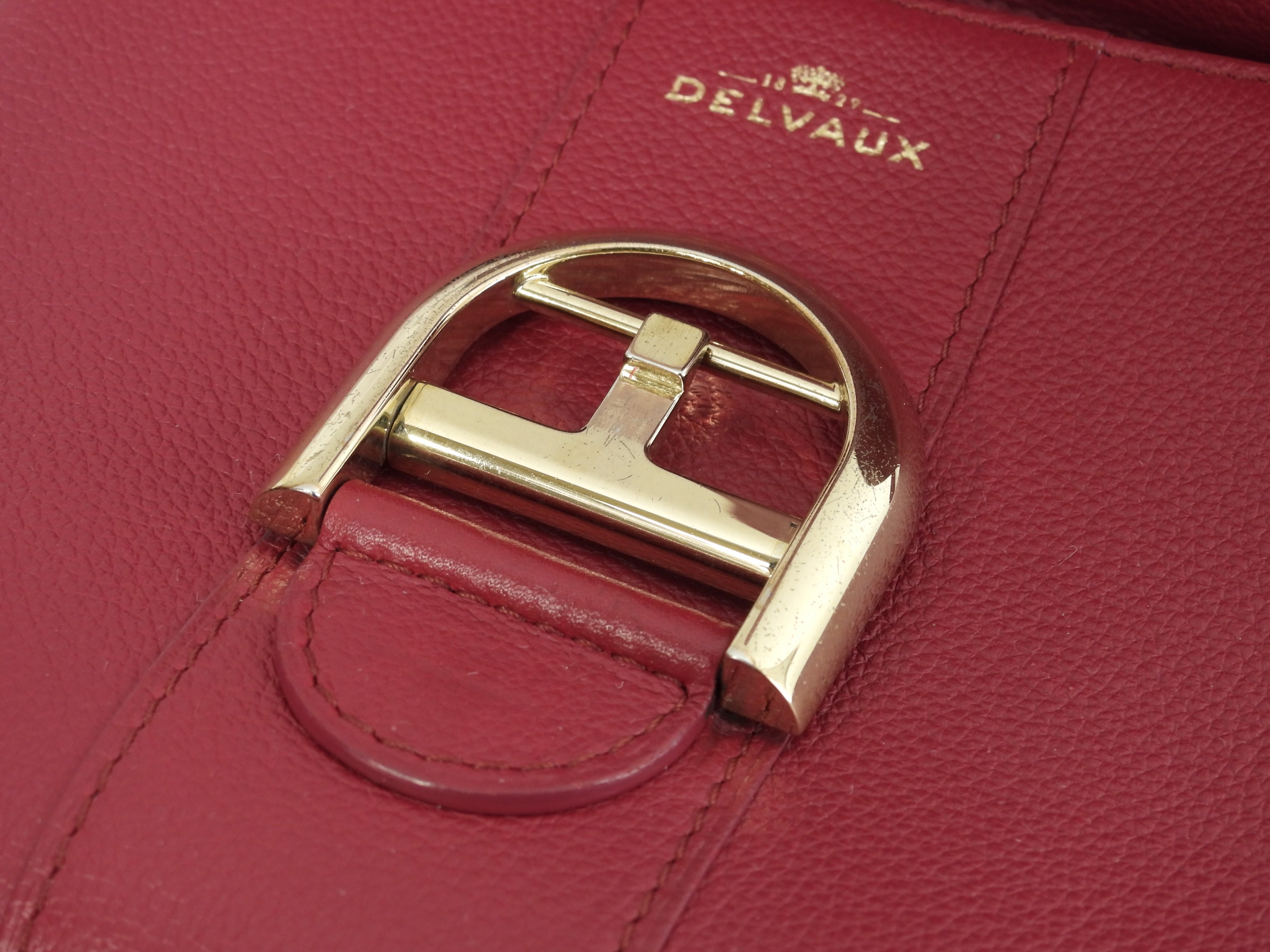 Borsa a mano Delvaux Brillant Mini in pelle stampata rossa, pochette, borsa a tracolla@IO3H