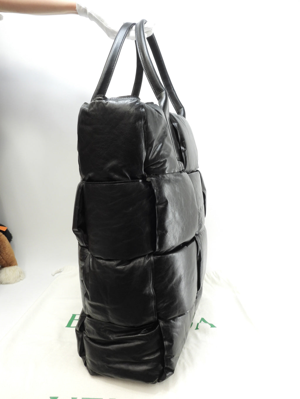 Borsa tote da uomo Bottega Veneta grande Arco in pelle di agnello nera tracolla, ottime condizioni @IC 2