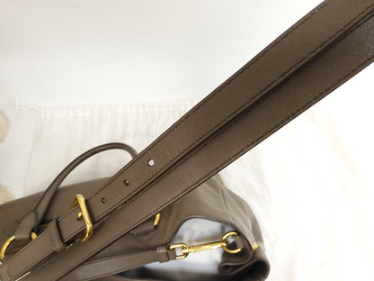 Prada borsa a mano da uomo in pelle grigia con tracolla, tote bag@85M