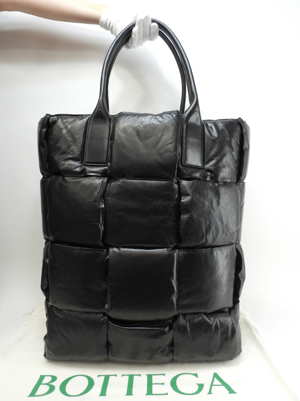 Borsa tote da uomo Bottega Veneta grande Arco in pelle di agnello nera tracolla, ottime condizioni @IC 2