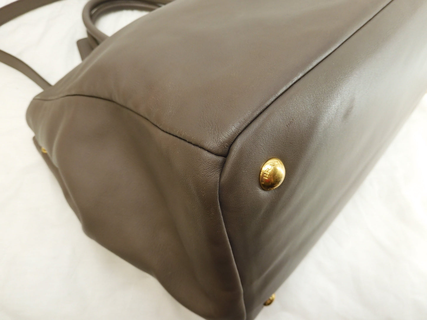 Prada borsa a mano da uomo in pelle grigia con tracolla, tote bag@85M