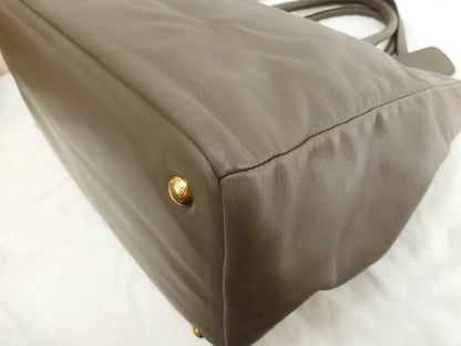 Prada borsa a mano da uomo in pelle grigia con tracolla, tote bag@85M