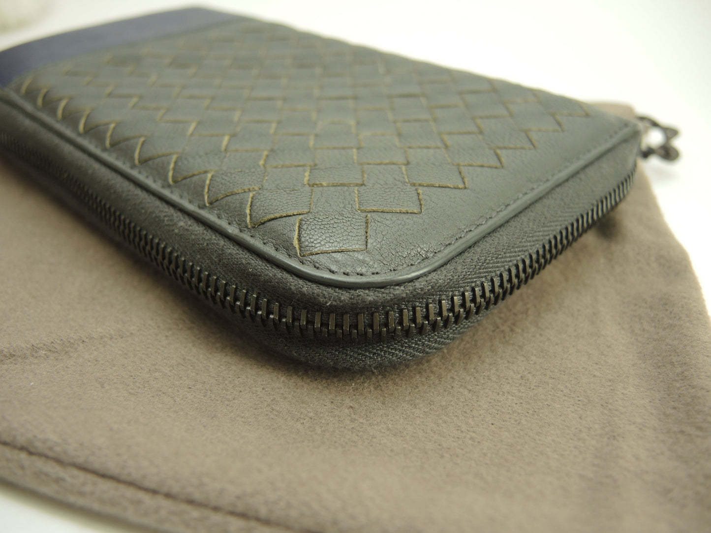 Bottega Veneta Portafoglio lungo Intrecciato Pelle grigio-blu Portafoglio zip @B04656388Q
