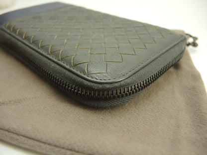 Bottega Veneta Portafoglio lungo Intrecciato Pelle grigio-blu Portafoglio zip @B04656388Q