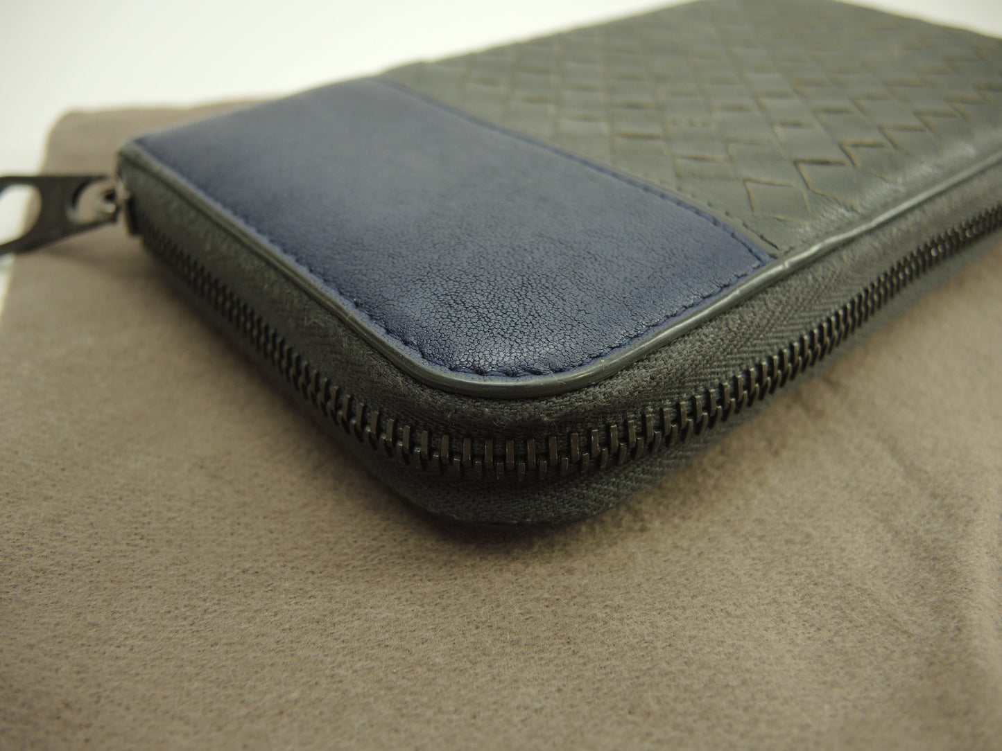 Bottega Veneta Portafoglio lungo Intrecciato Pelle grigio-blu Portafoglio zip @B04656388Q